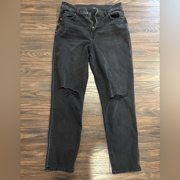 American Eagle Outfitters Denim - American Eagle Outfitters Black Distressed Knee Jeans